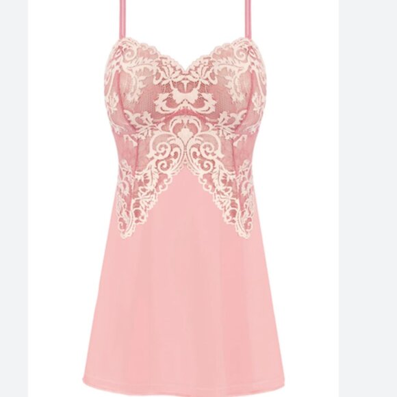 Women's Wacoal Instant Icon Chemise Nightie Lingerie Lace Sheer Pink Size S - Picture 3 of 7